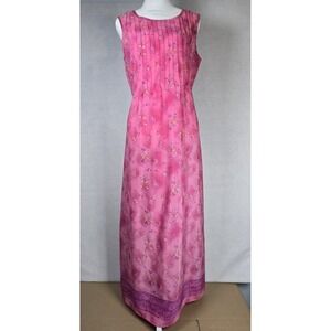 Rabbit Designs Womens Dress Size 10 Med Pink Floral Peasant Cottagecore Boho